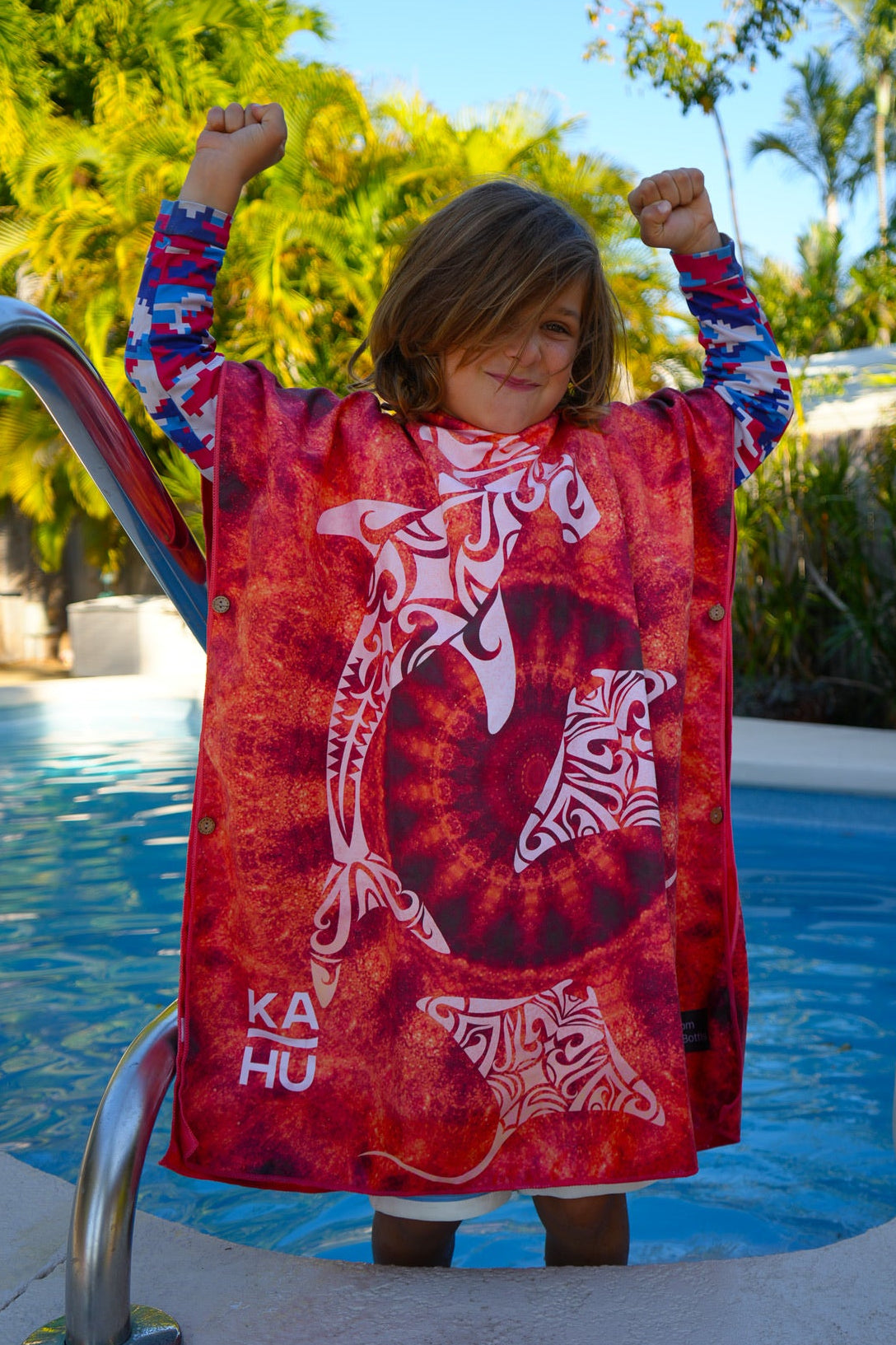 Lahui Kids Hawaiian Tribal Poncho | Quick-Dry Mini | Kahu Tribe