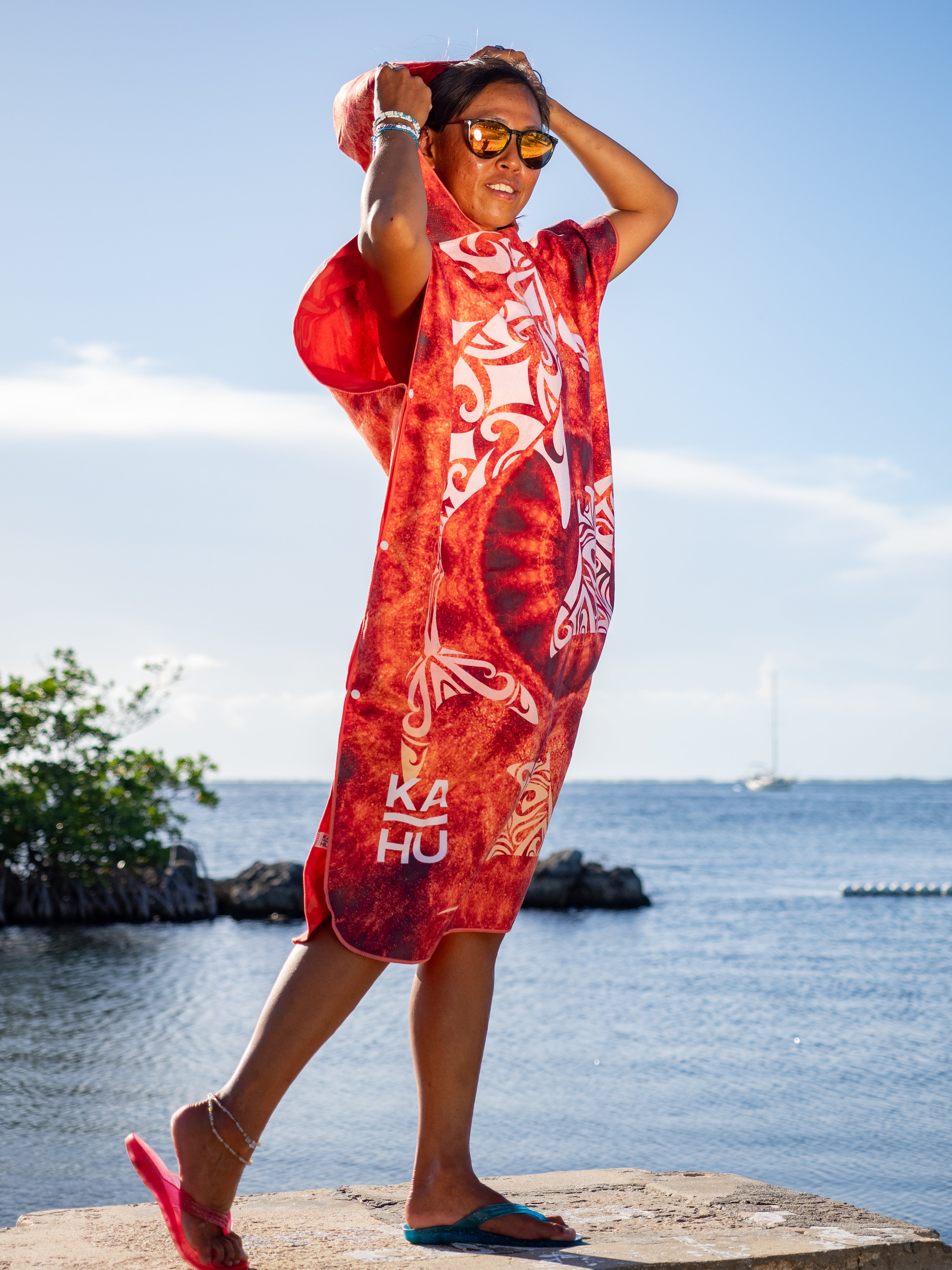 Lahui Hawaiian Tribal Towel Poncho | Beach Poncho | Kahu Tribe Lahui Hawaiian Tribal Towel Poncho | Beach Poncho | Kahu Tribe