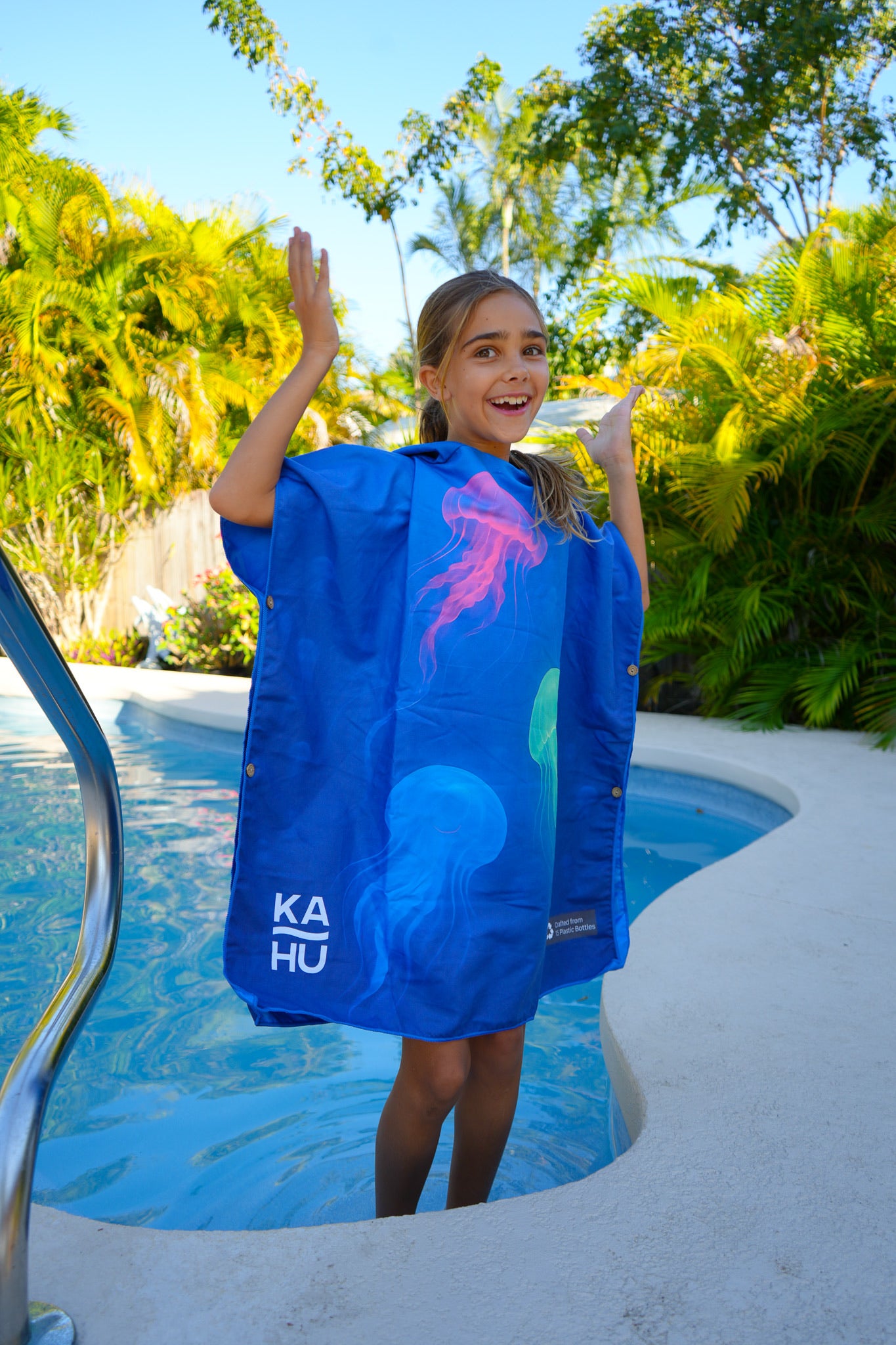 Pololia Kids Pacific Wave Poncho | Quick-Dry Mini | Kahu Tribe