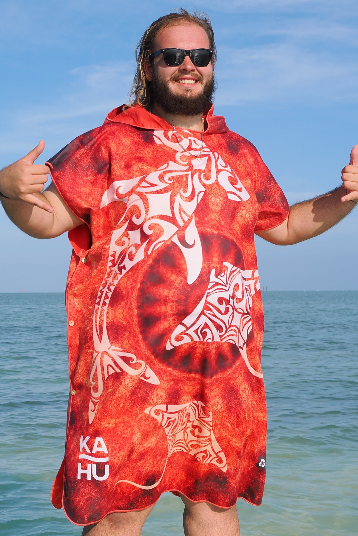 Lahui Hawaiian Tribal Towel Poncho | Beach Poncho | Kahu Tribe
