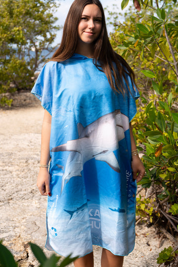 Padi Aware Shark Close - Premium Suede Microfiber Towel Poncho